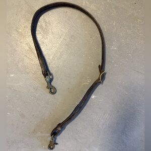 Brown Leather Tie Down with Metal Clips